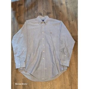 Polo Ralph Lauren Striped Button Up Shirt Mens 15 1/2 -32 Blue Long Sleeve Shirt